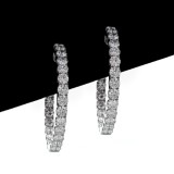 4.01 Cts. 18K White Gold Inside Out Diamond Hoop Earrings 4.01 Cts. 18K White Gold Inside Out Diamond Hoop Earrings
